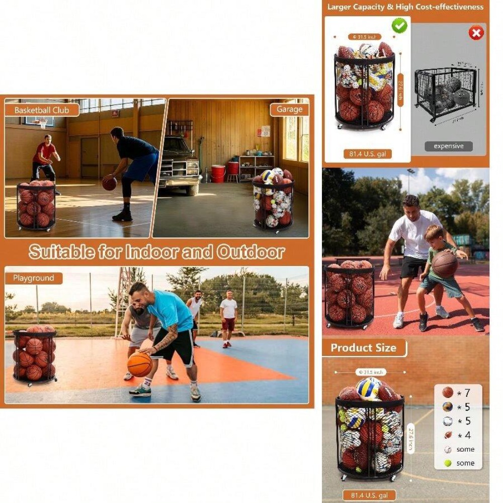 Troli Penyimpanan Bola Tahan B - Heavy Equipment Garage ulasan dan harga