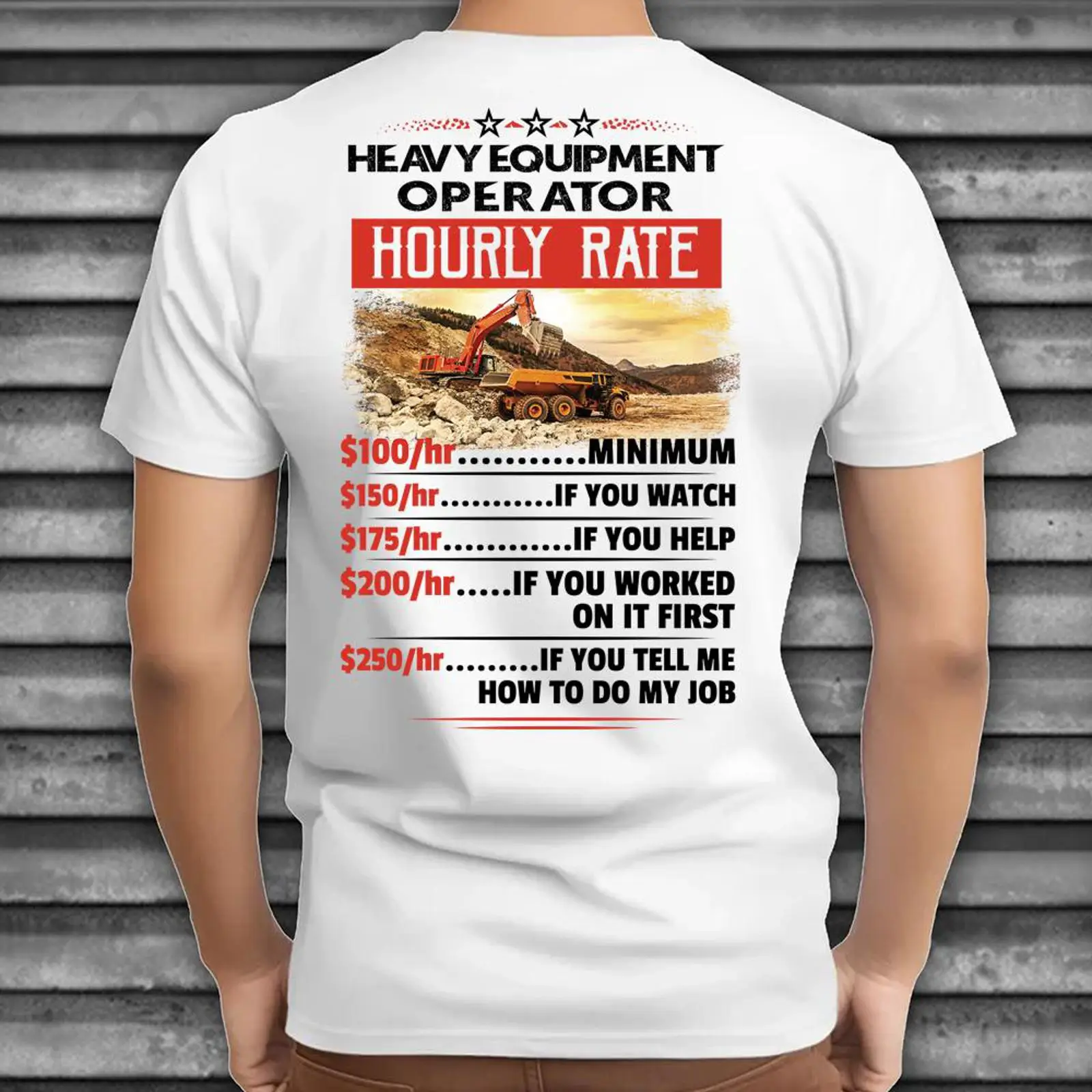 Kaos Lucu Sarkastik Tarif Jam  - Heavy Equipment Jobs ulasan dan harga