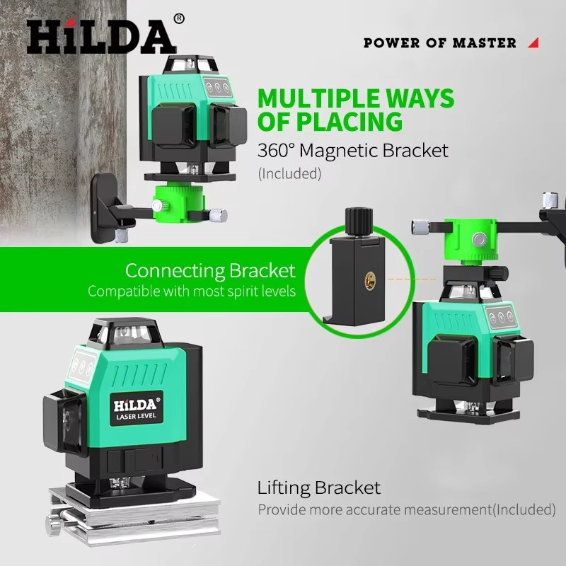 HILDA 12/16 Garis Laser Hijau  - Laser Level Rotary ulasan dan harga
