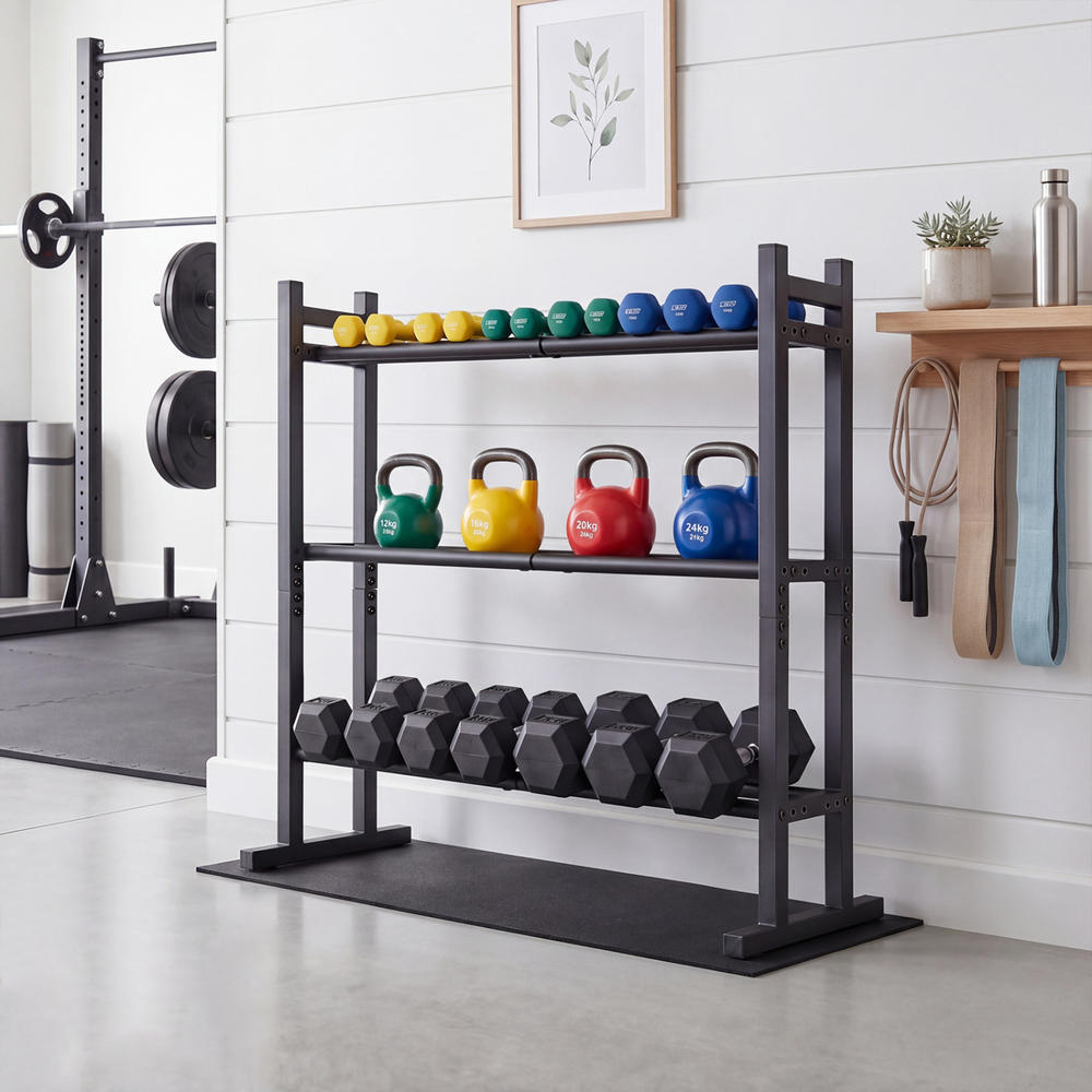 Rak Dumbbell 3 Tingkat Heavy D - Heavy Equipment Garage ulasan dan harga