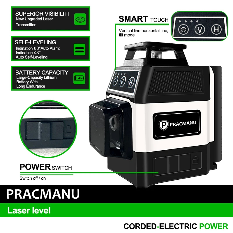 Pracmanu Laser Mini 12 Garis 3 - Laser Level Rotary ulasan dan harga