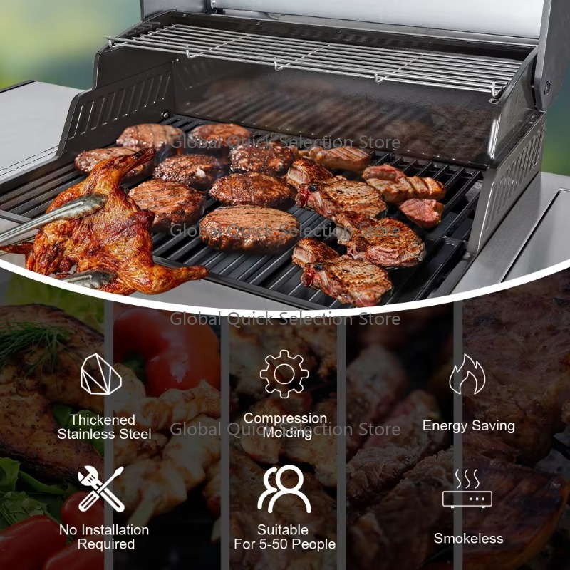 Pemanggang BBQ Gas Tanpa Asap  - Heavy Equipment Business ulasan dan harga